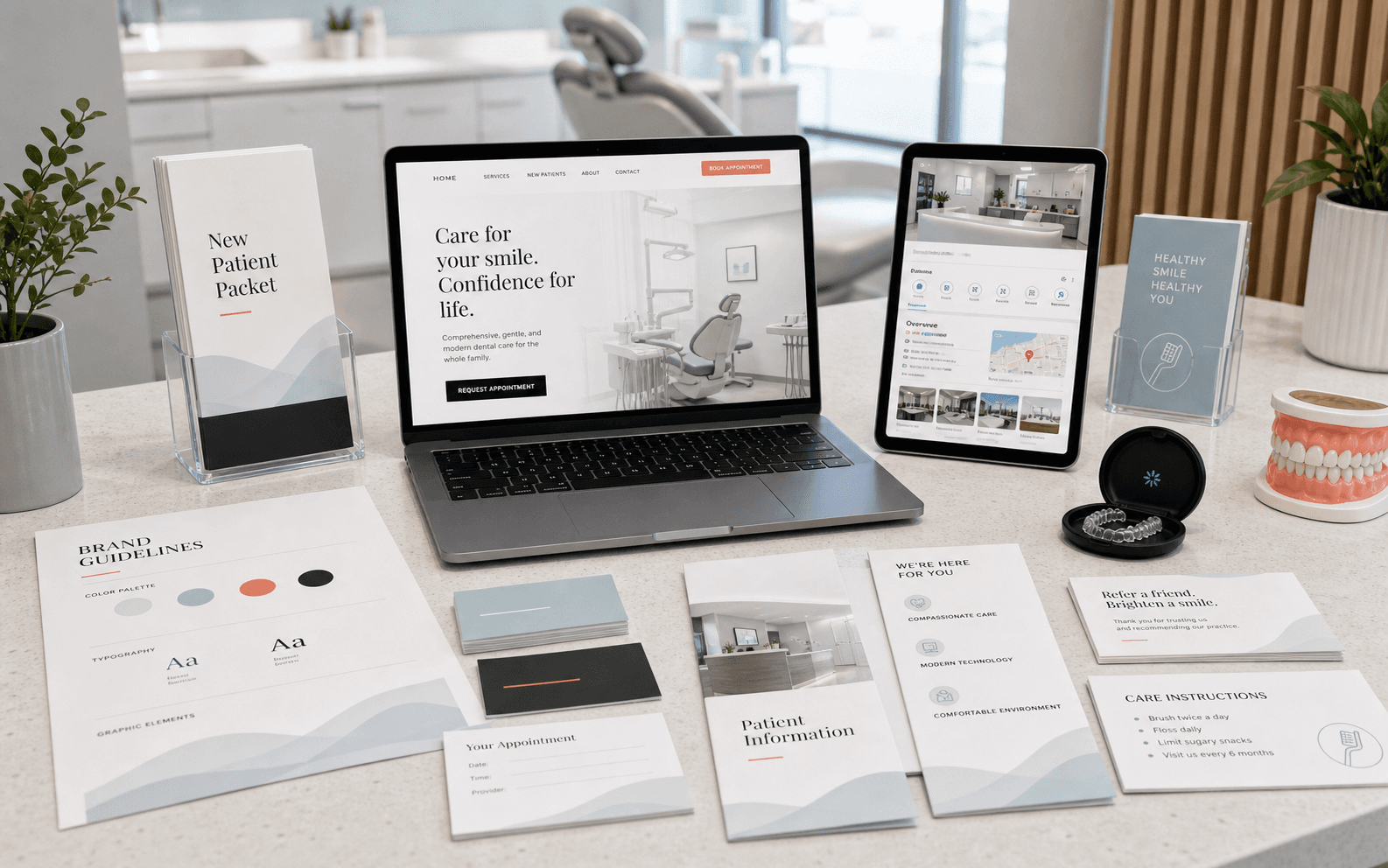 Dental branding, web, and print launch kit